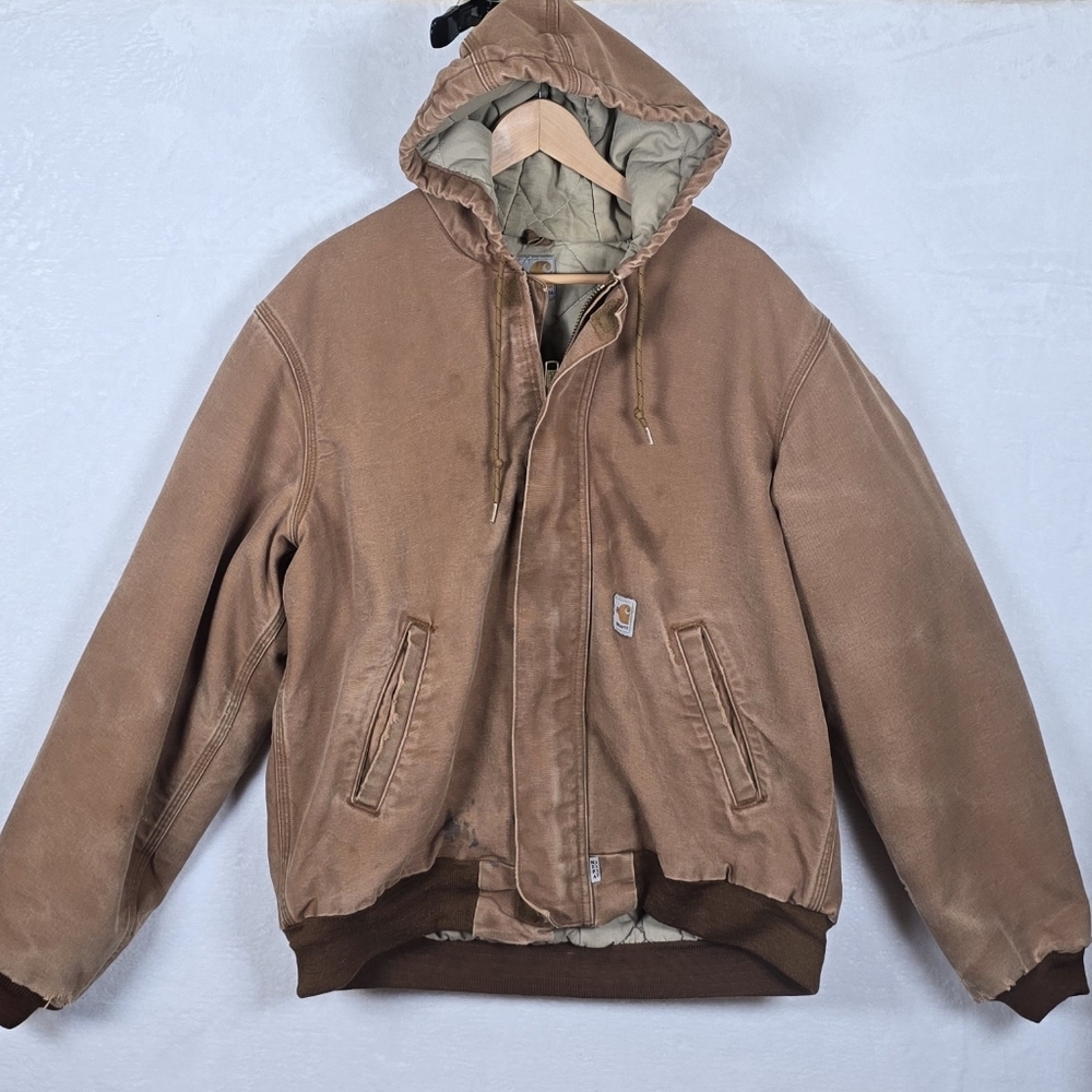 Carhartt FR Distressed Thrashed Quilted Jacket Sz.M Streetwear Work-worn - Picture 2 of 16